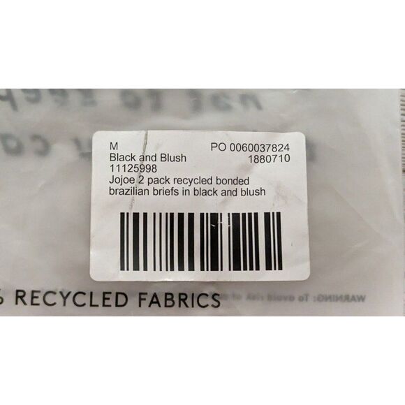 JOJOE Womens Size Medium Black & Blush Brazilian Briefs Panties Pack Of 2 - Picture 6 of 7